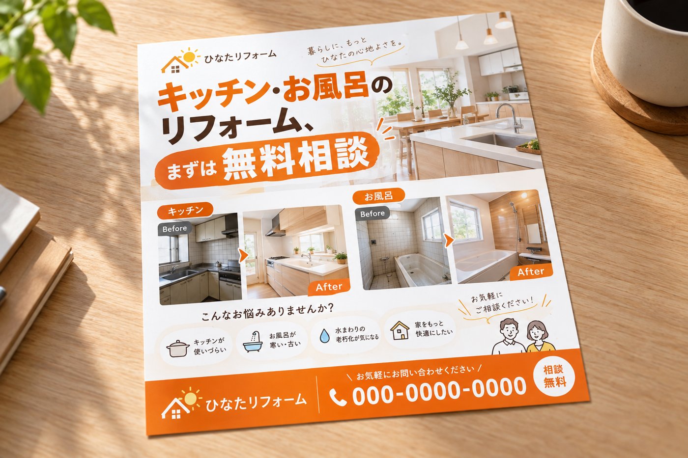 チラシの制作例（架空の会社）